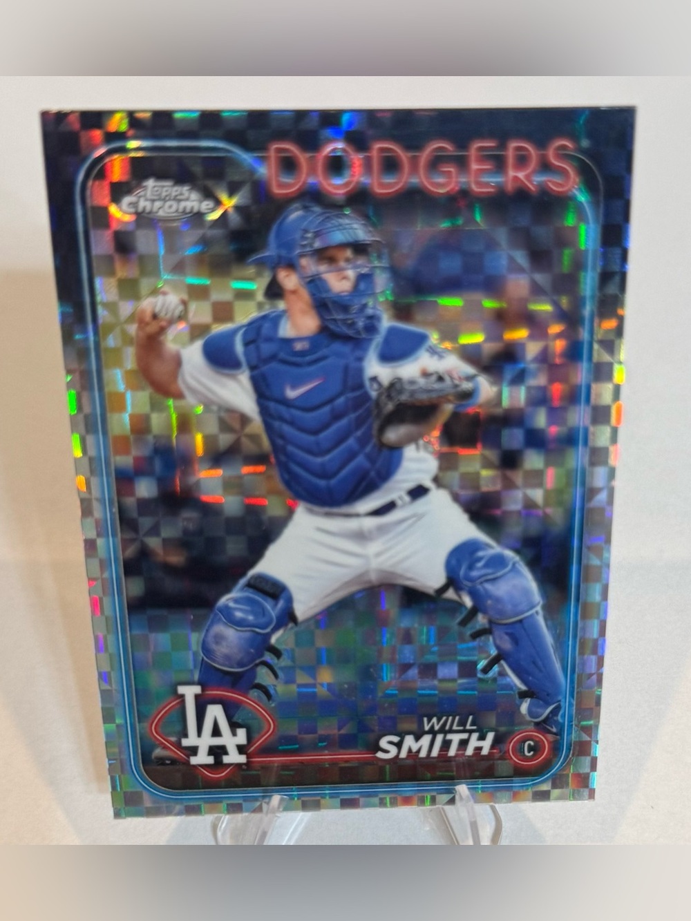 2024 Topps Chrome # 293 Will Smith Dodgers Card - Stat Back